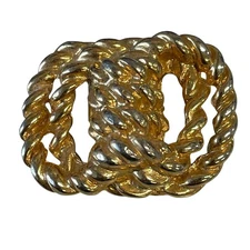 Vintage Gold Tone Rope Twist Scarf Clip 1.5 Inch Classic Design