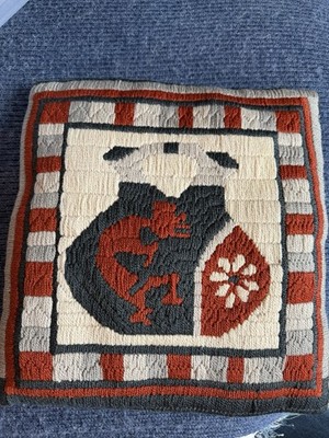 Vintage Tribal Design Native Wool Throw PILLOW 12  X 12 