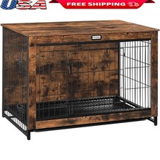 Multi-Functional Dog Crate Furniture Indoor Kennel Table W/ Double Openings New