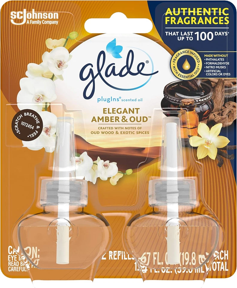 6PK Glade Elegant Amber & Oud PlugIns Scented Oil Air Freshener (12 Total) - Image 2 of 3