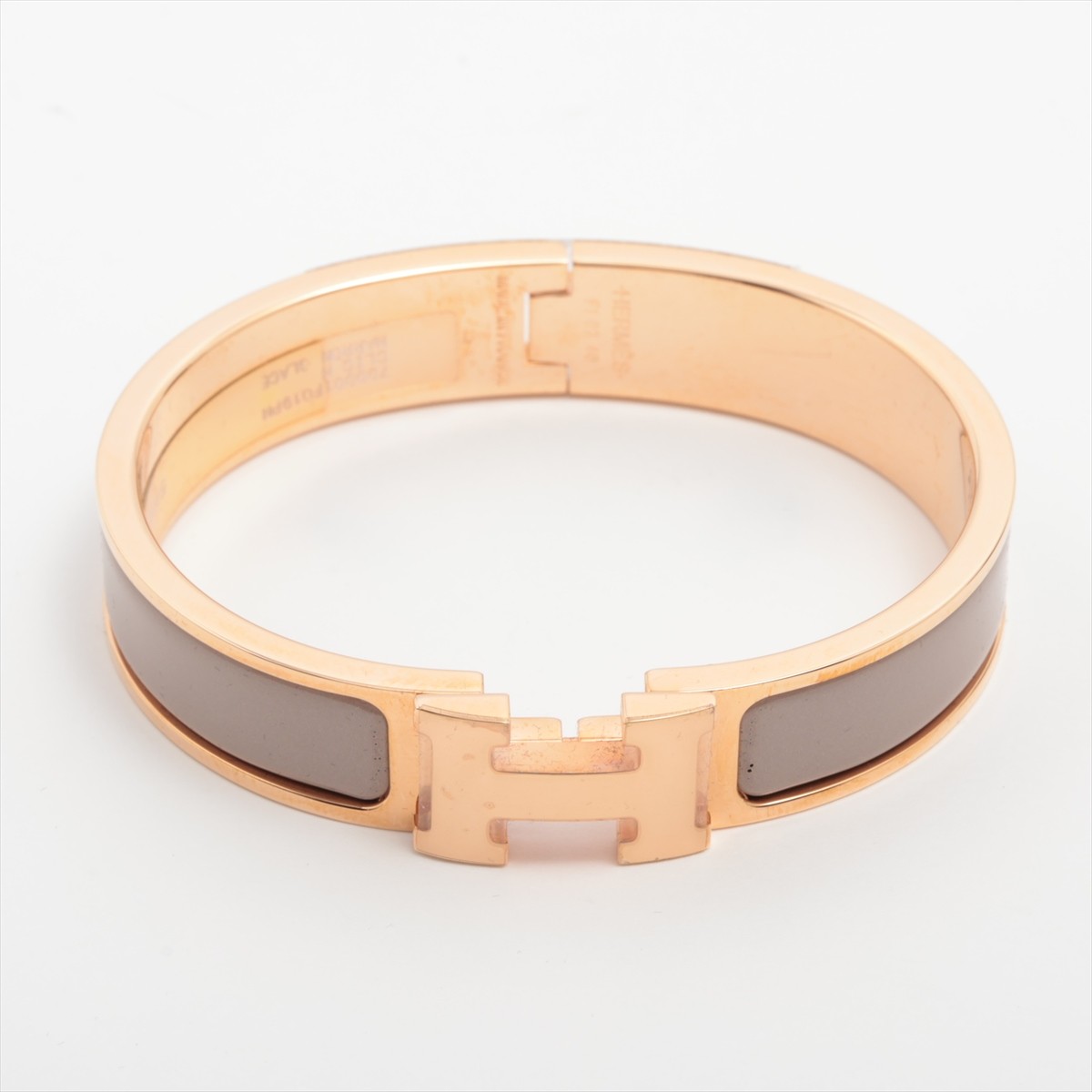 Hermès H Clic Clac PM Enamel Bracelet in Greige