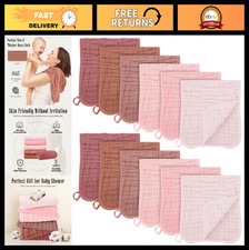 12 Pack Large Muslin Burp Cloths - 100 Cotton Soft Absorbent Baby Drool Rags