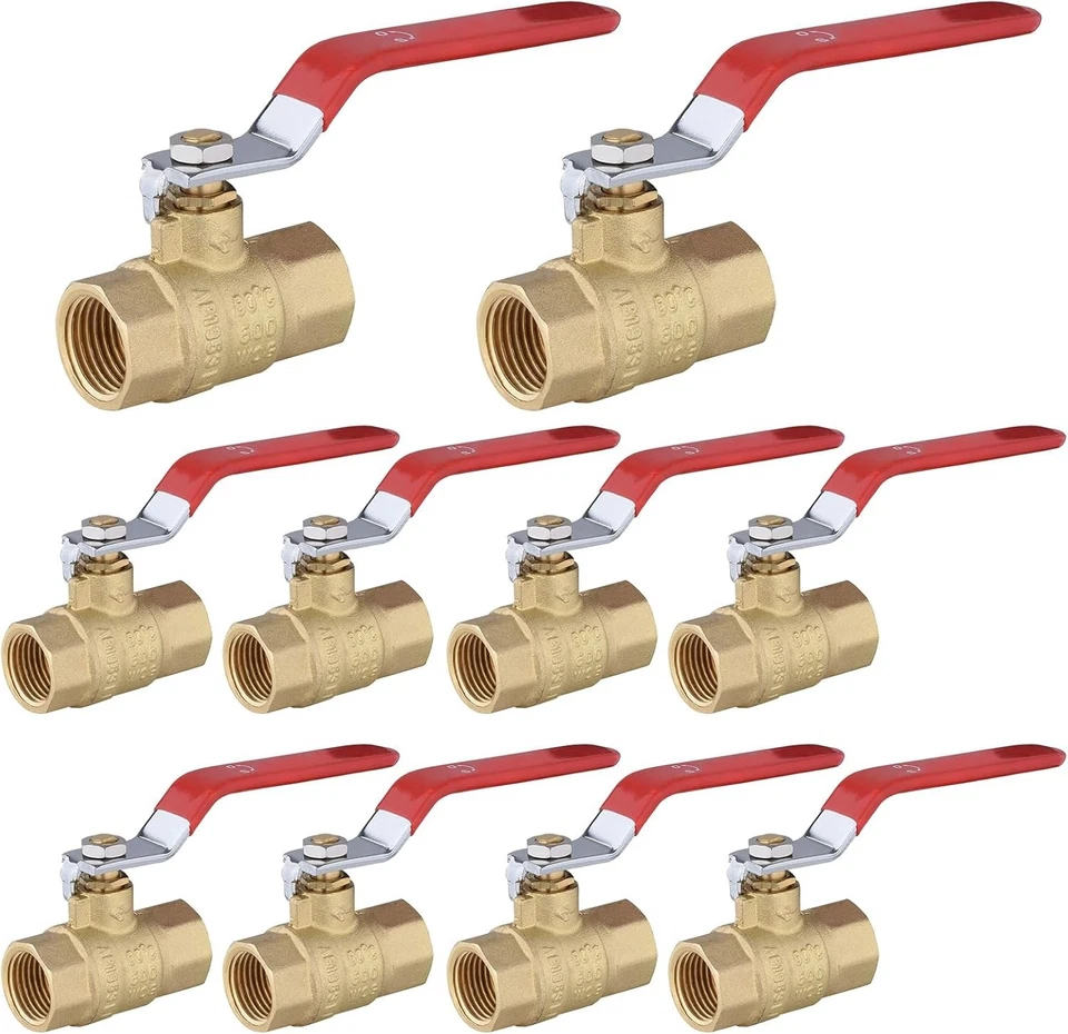 Reliable 1/2 Inch FIP Brass Ball Valves for Plumbing - 600 PSI Performance - Image 3 of 4