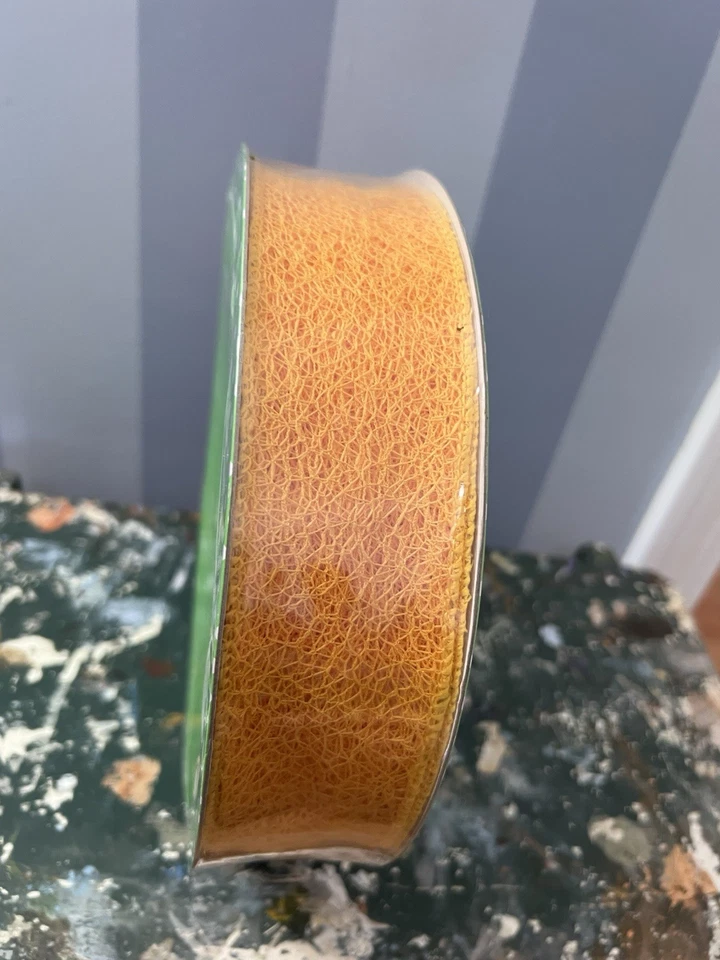 Berwick offray 36 Yards,wire Edge Ribbon, Yellow/orange decretive 2”wide Floral - Image 2 of 3