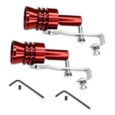 2PCS Turbo Whistle for Exhaust Pipe, XL Aluminum Alloy Universal Turbo Red