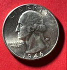 1946 Choice Uncirculated US Washington SILVER Quarter! Philadelphia Mint! Coin!