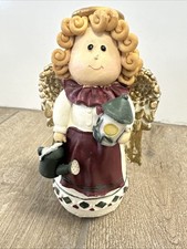 Resin Gardening Angel Figurine 5.75  Tall Garden Decor Angel Statue
