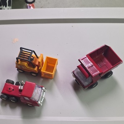 Vintage Buddy L TOY LOT Dump Truck, Texaco Semi, Fork Lift With Buddy L Box