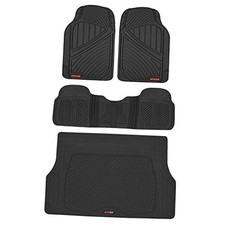 FlexTough Performance All Weather Rubber Car Floor Mats with Cargo Liner  