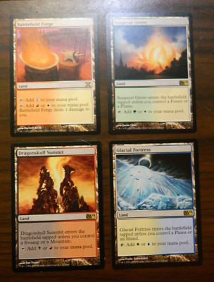 MTG 10th Ed. / M10 (4) Dual Lands Battlefield, Glacial, Sunpetal