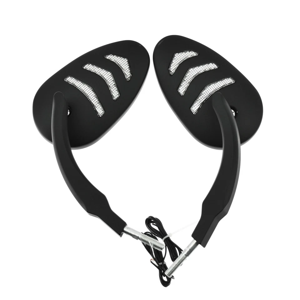 Rétroviseur latéral de moto 8mm Noir La Flèche LED pour Harley Sportster XL Dyna - Photo 3/4