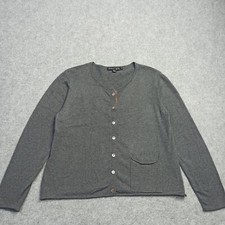 Cardigan Gudrun Sjoden Taille M Tricot En Coton Bio Gris Bouton Pull Poche