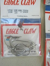 Eagle claw 3/0 open eye seaguard siwash hooks lot of 64 in 8 packs of 8