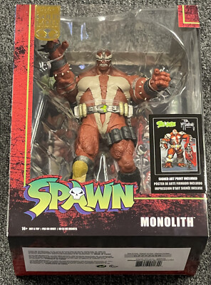 SEALED Todd Mcfarlane AUTO ART PRINT Gold Label Spawn Monolith Megafig 7'' Figure