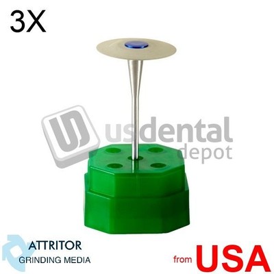 3X LOT of ATTRITOR - Zirconia polisher GRAY SC Super Coarse  - 1pk- 27mm  112949