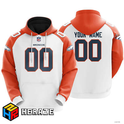 Denver Broncos Hoodie Custom Name & Number Unisex S5XL Many Colors