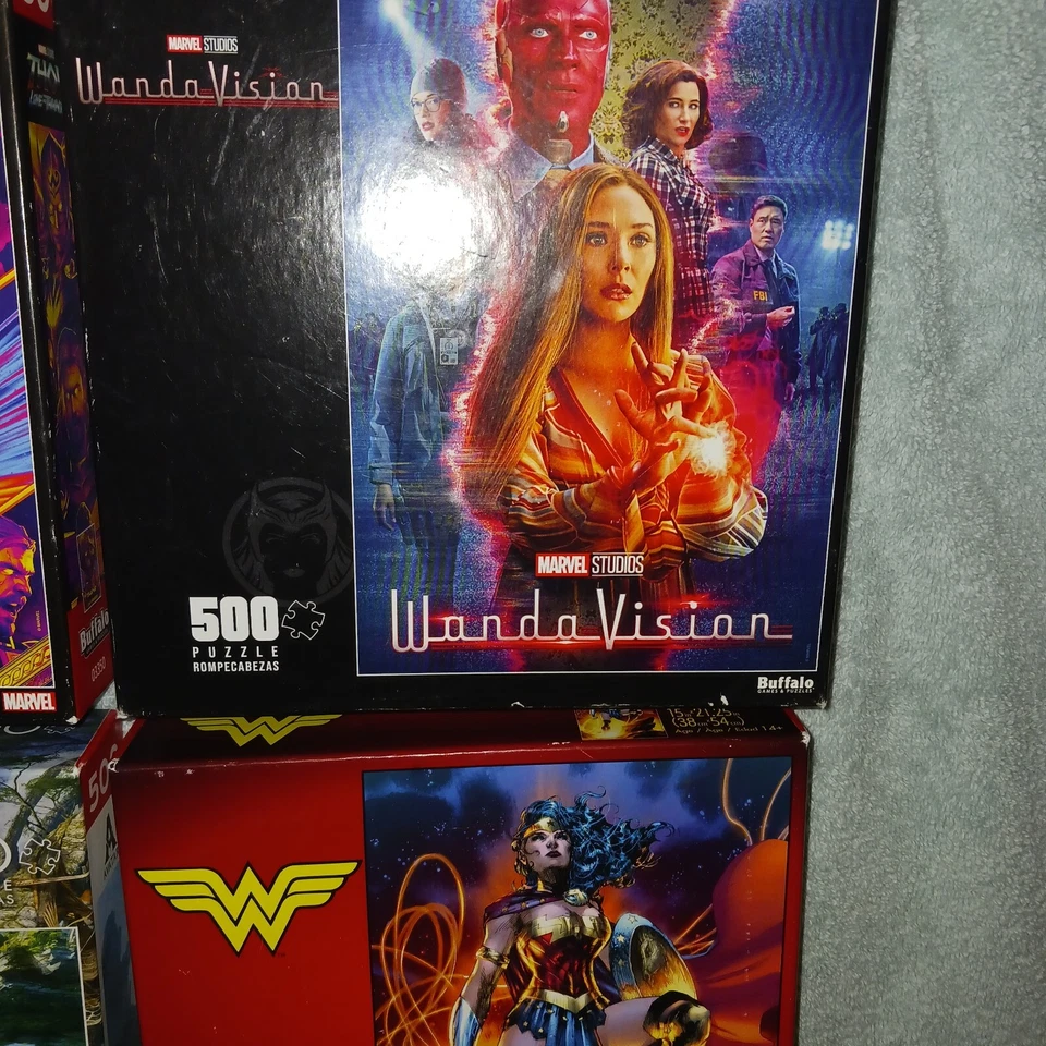Lote de rompecabezas Marvel Comics. (4) 500 piezas. Thor, Avatar, Wonder Woman y Wanda Vision. Foto 4 de 4