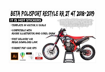 BETA POLISPORT RESTYLE RR 2T 4T 2018-2019Template vector 1/1 scale EPS-PDF-CDR