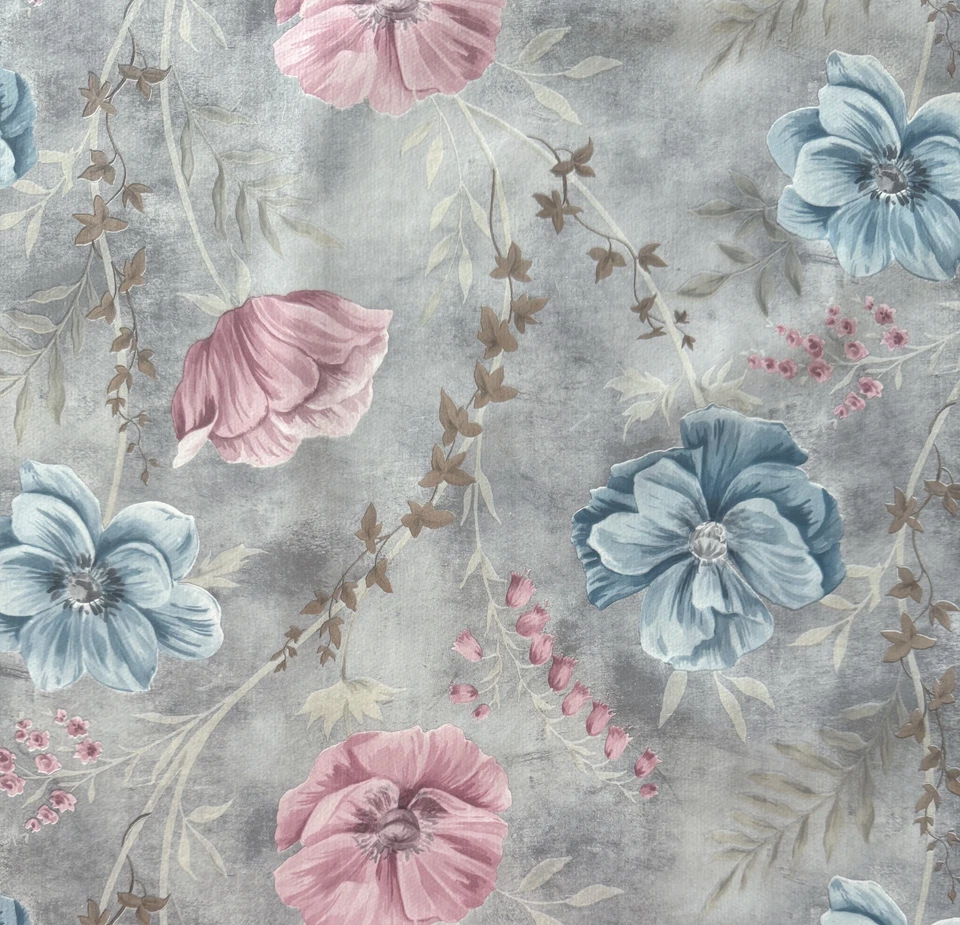 PVC Tischdecke FLORETTA grau rosa bla Meterware Wachstuch Breite & Länge wählbar - Bild 4 von 4