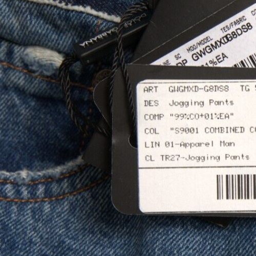 DOLCE & GABBANA Jeans Blue Tattered Cotton Men Denim IT46