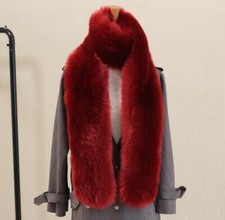 Women's Lengthened Faux Fox Fur Collar Scarf Shawl Fur Scarf Winter Warm Outwear