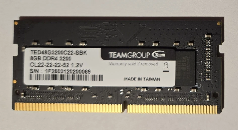 TeamGroup Elite  TED48G3200C22-SBK 8GB DDR4 3200MHz 260-pin SODIMM CL22 1.2 V - Image 3 of 4