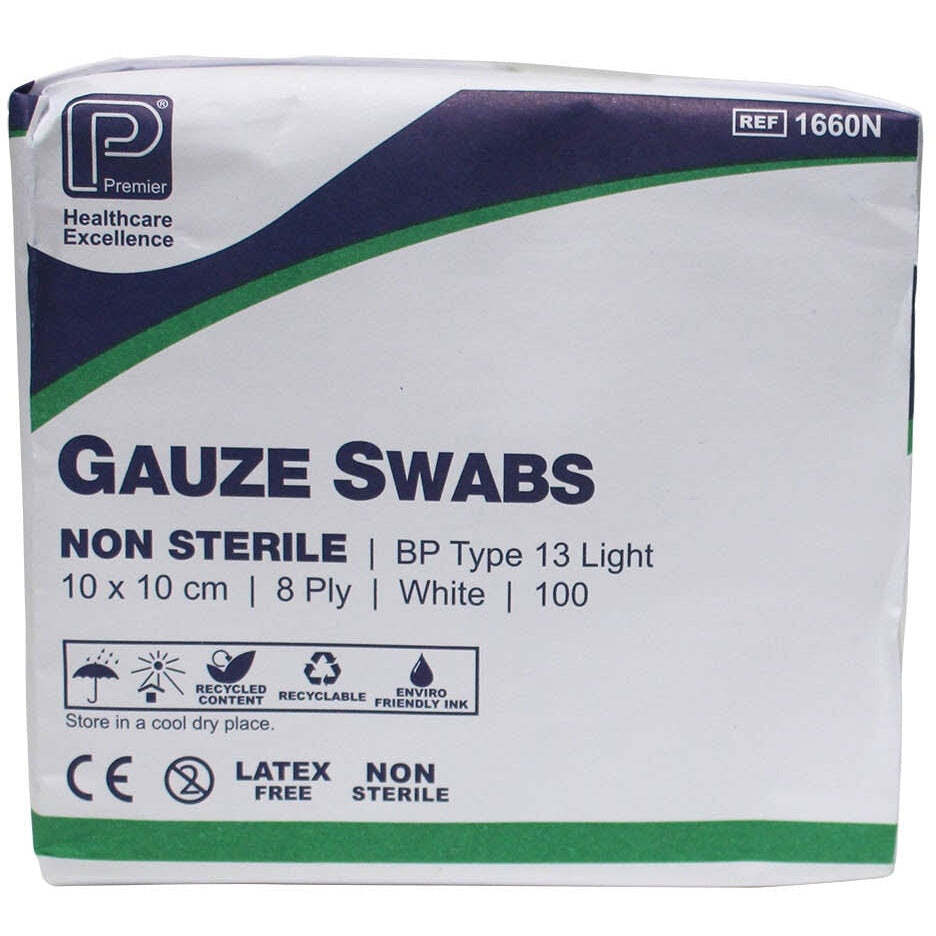 GAUZE SWABS NON-STERILE 8PLY 100'S