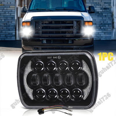 For Ford  E-100 E-150 E-250 E-350 Econoline 5x7'' inch LED Headlight Hi/Lo DRL H4