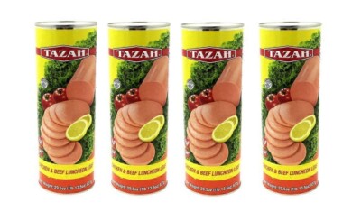 Tazah Halal Chicken Beef Luncheon Loaf Cans (837g