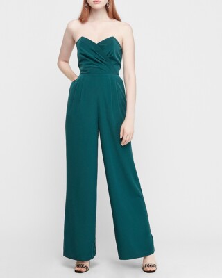 Sweetheart Jumpsuit Green Jumpsuit Express NEW EXPRESS DEEP TEAL