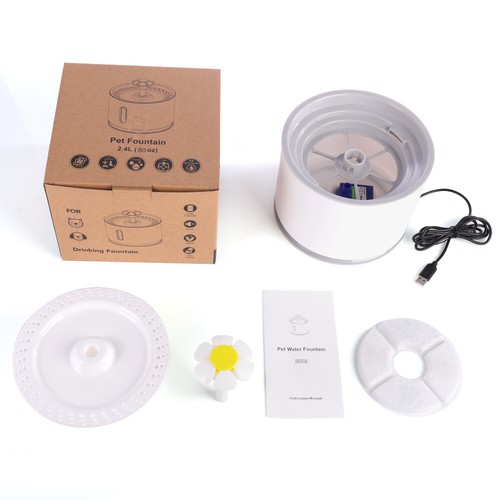 2.4L Automatic Pet Water Fountain Dog Cat Drinking Bowl LED Dispenser Filter New - Picture 13 of 21