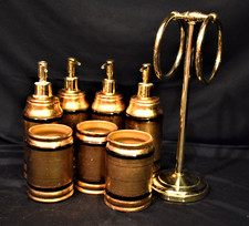 Bathroom Accessory Set w/ 1 Towell stand, 3 Tumblers, 4 Dispenser Lot of 8
