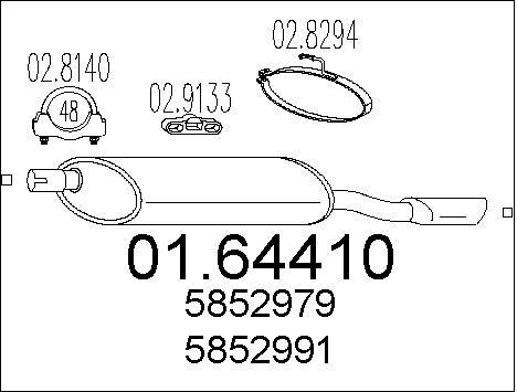 Silencieux arrière Opel Astra F Berline Bicorps 3 5 portes 1.4 Si essence