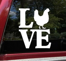 Love Chickens Vinyl Decal Farm Bird Hen Rooster Chick Die Cut Sticker