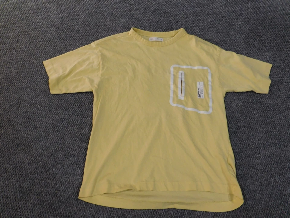 zara boys 13-14 shirt yellow graphic tee sports classic - Image 4 of 4