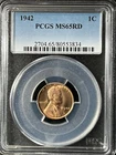 1942 1C RD Lincoln Wheat One Cent  PCGS MS65RD   80553834