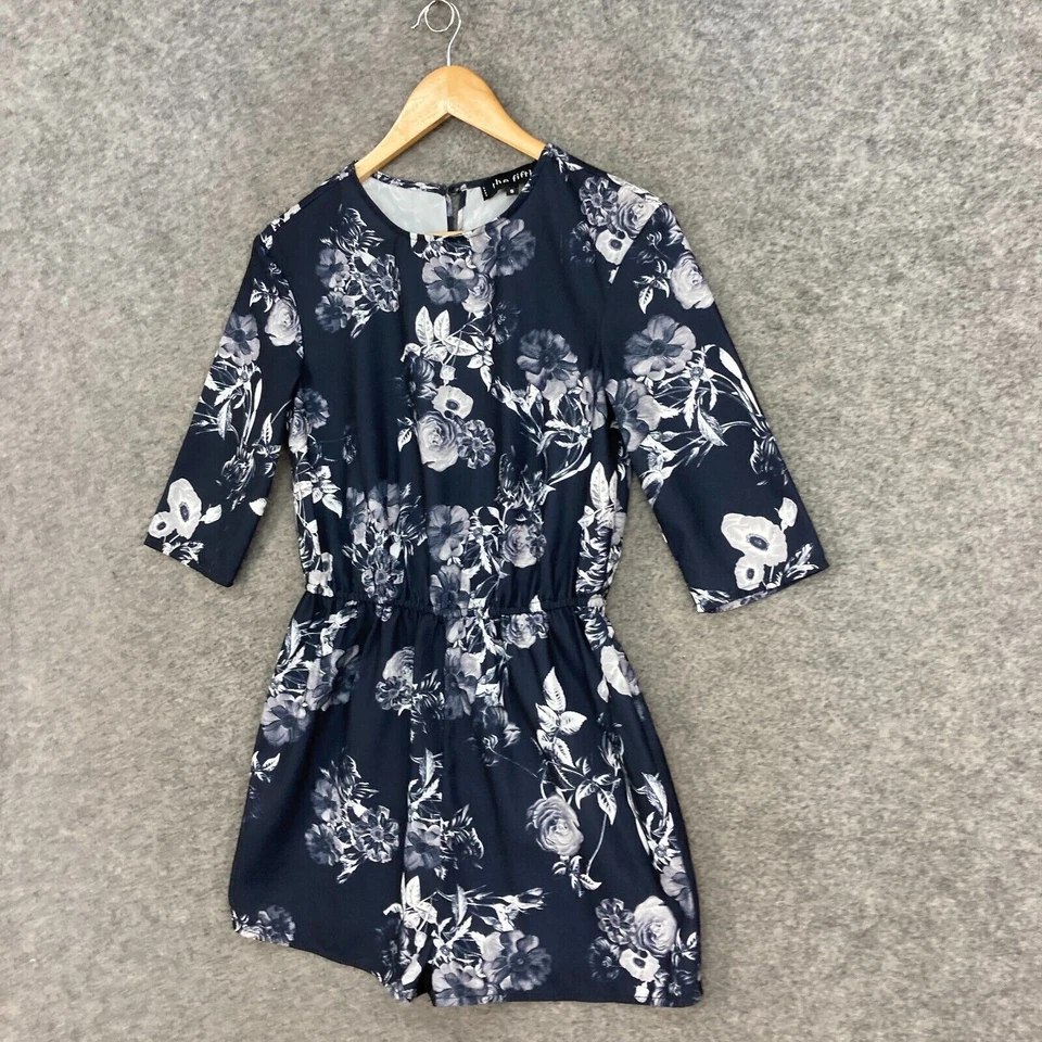 Mono The Fifth para mujer talla S pequeño azul floral media manga cuello redondo 42926 Foto 2 de 4