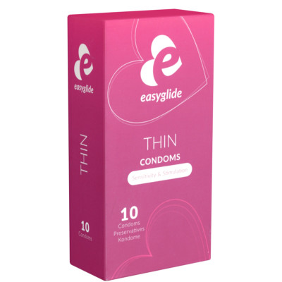 EasyGlide Thin Kondome | Extra dünn Ultrafein & Gefühlsecht | 10er / 40er Pack
