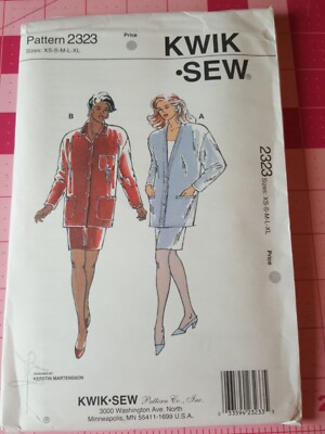 Vintage Kwik Sew Pattern 2323 Cardigans Sweaters Skirt Sizes XS S M L ...
