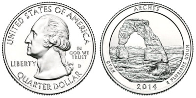 2014 D Arches National Park GEM ATB Quarters from US Mint Rolls