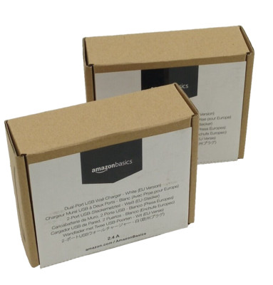 Set 2x USB-Netzteil White Amazon Basics - 2.4A Dual Port 24W B0773HDJYM