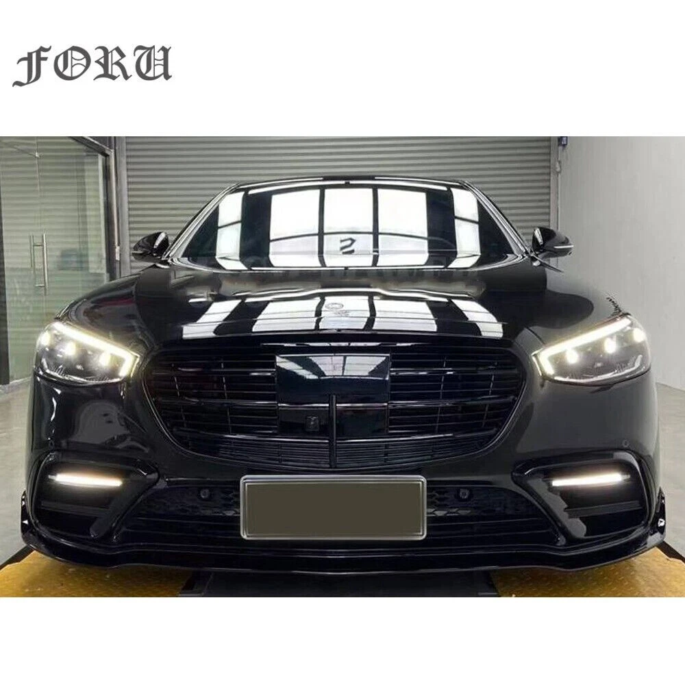 For 2021 2022 2023 Mercedes Benz W223 S450 S500 S580 Front Black
