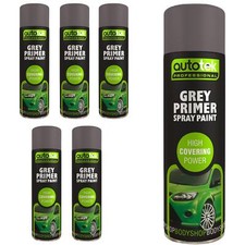 AutoTek Grey Primer Multi-Purpose Aerosol Spray Paint 500ml x6