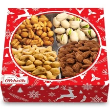 Christmas Nuts Gift Basket - Holiday Food Gift, Premium Mixed Nut Assortment Gif