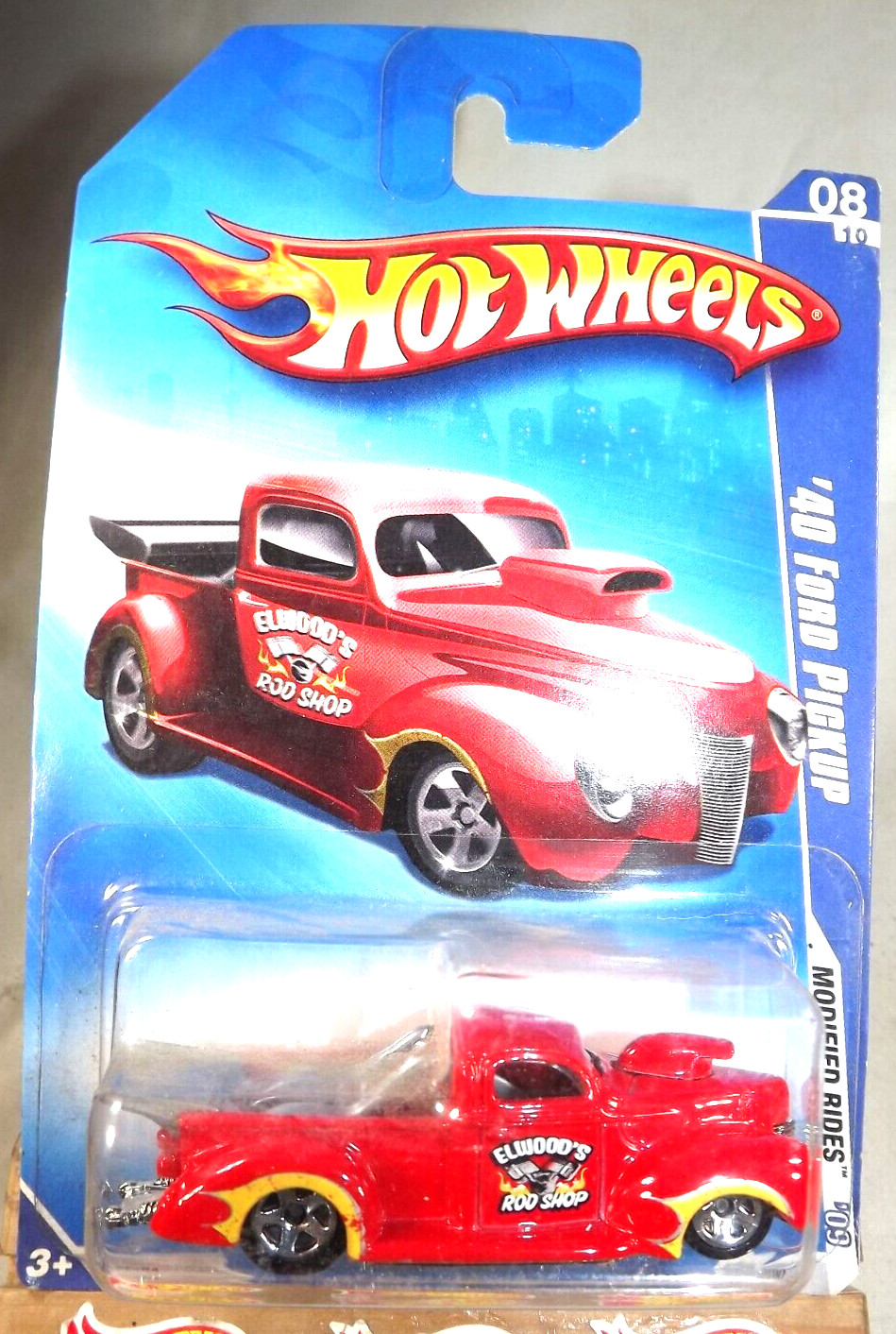 2009 Hot Wheels #164 Modified Rides 8/10 '40 FORD PICKUP Red Variant w/5Sp-Vari