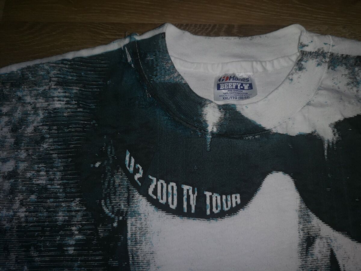 Rare! Vintage 90's U2 Band Zoo TV Tour Promo AOP T Shirt Rare! Vintage 90's U2 Band Zoo TV Tour Promo AOP T Shirt