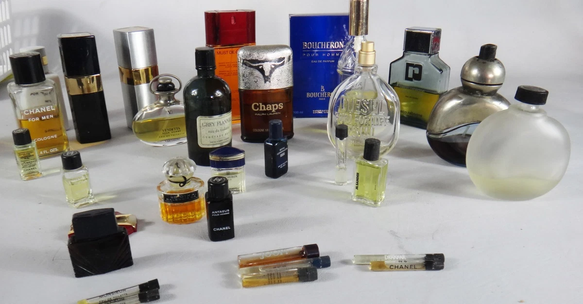 MEN man COLOGNE Vintage Paco Rabanne HERMES anteus Monsieur Chanel sample  lot