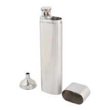 Two Tubes Stainless Steel Hip Flask and Cigar Holder Humidor Tube Travel Carry