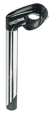Ergotec Cat 2 Schaft Vorbau Gabel 22.2 Lenker 25.4 mm 200mm silberschwarz Niro