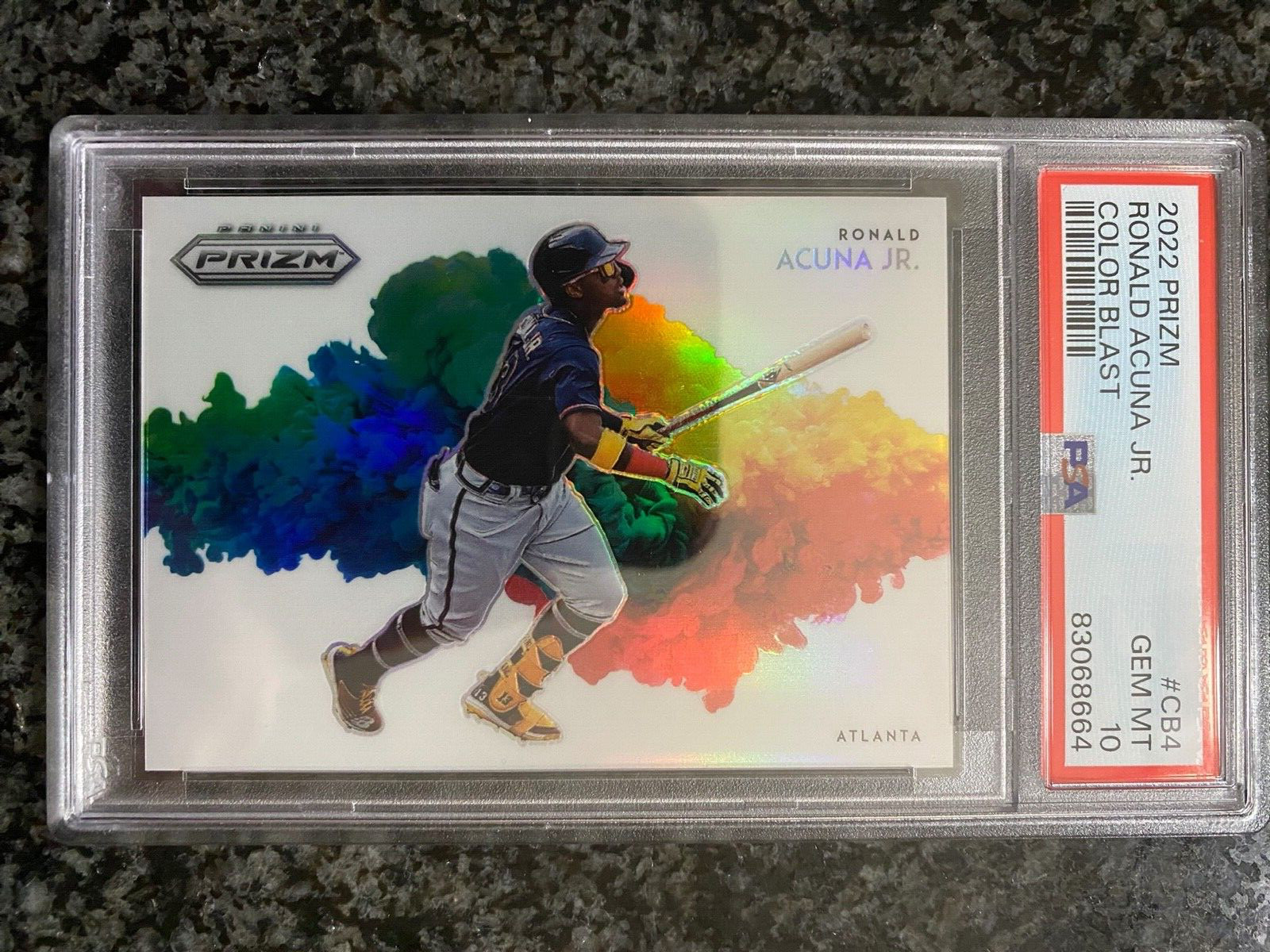 2022 Panini Prizm Baseball Ronald Acuna Jr Color Blast PSA 10 Gem Mint Pop 9 Sp